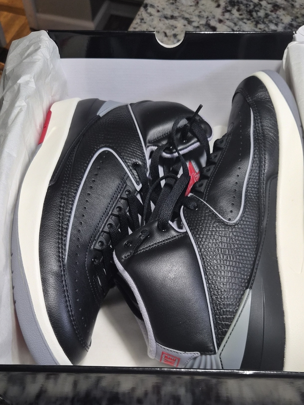 Jordan Men's Black, White & Red Premium Basketball Sneakers